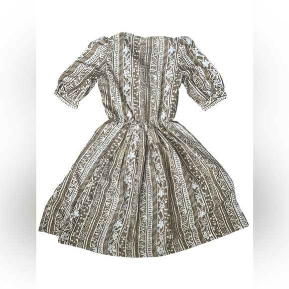 Vintage The Wilroy Traveller NY Elegant Tan Patterned Dress size 8 - Picture 12 of 15